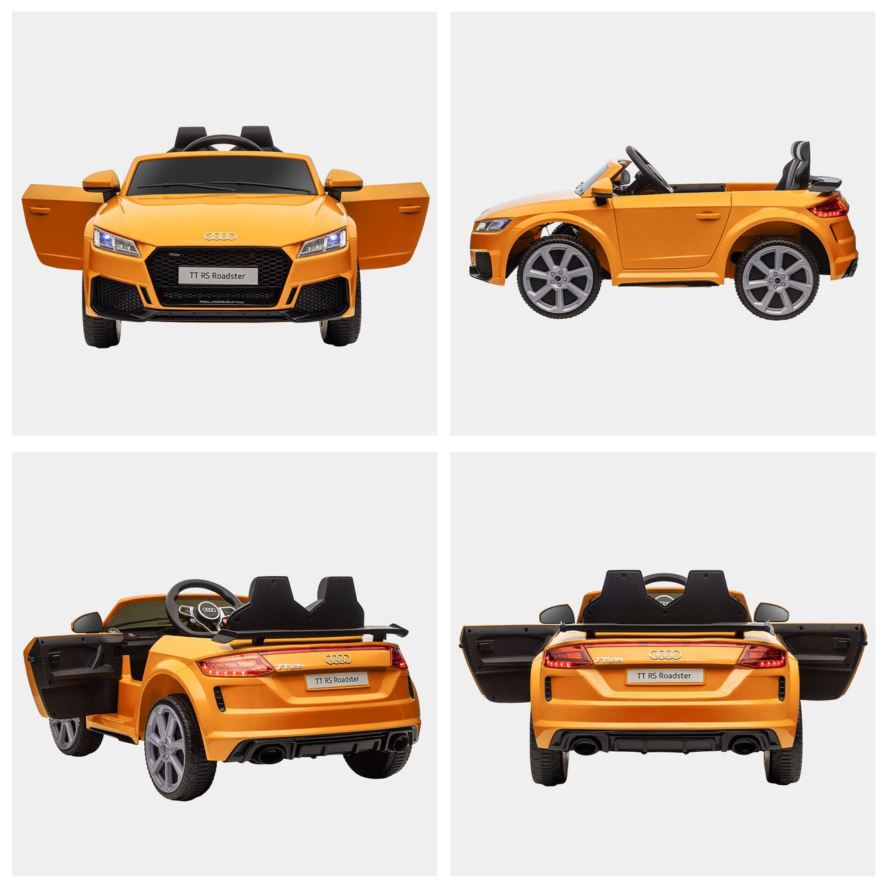 HOMCOM Kinderauto Elektroauto mit Fernbedienung Sicherheitsgurt 3–5 Jahre Gelb