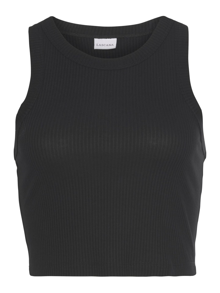 LASCANA Crop-Top in weiß   schwarz günstig kaufen