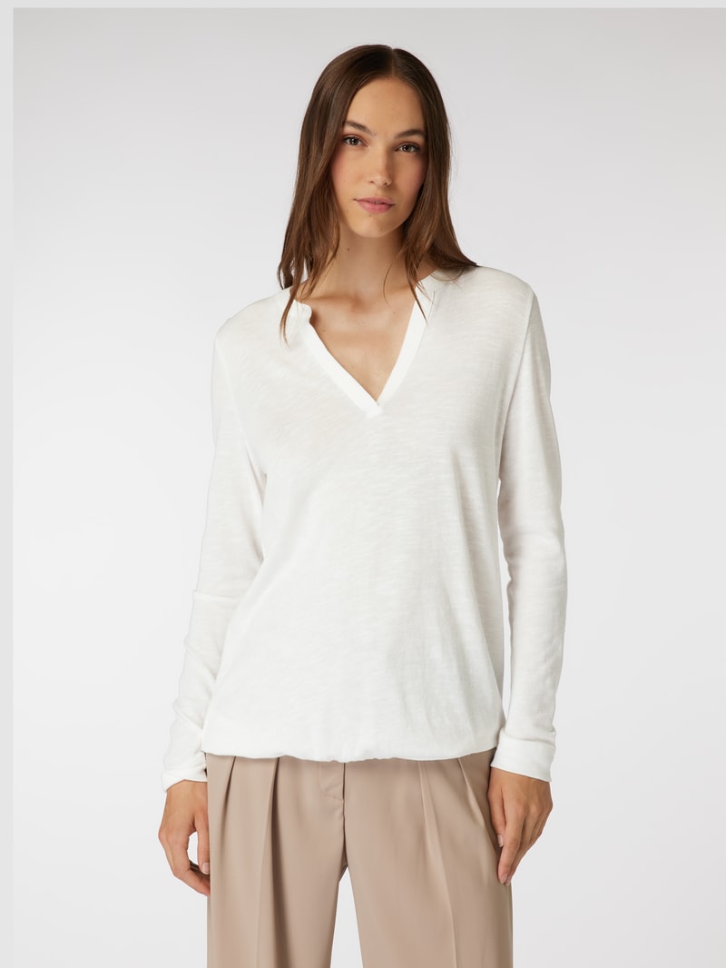 Blusenshirt mit V-Ausschnitt in offwhite