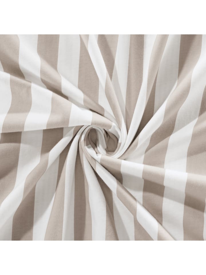 Erwin Müller Single-Jersey Wendebettwäsche in taupe-weiß günstig kaufen