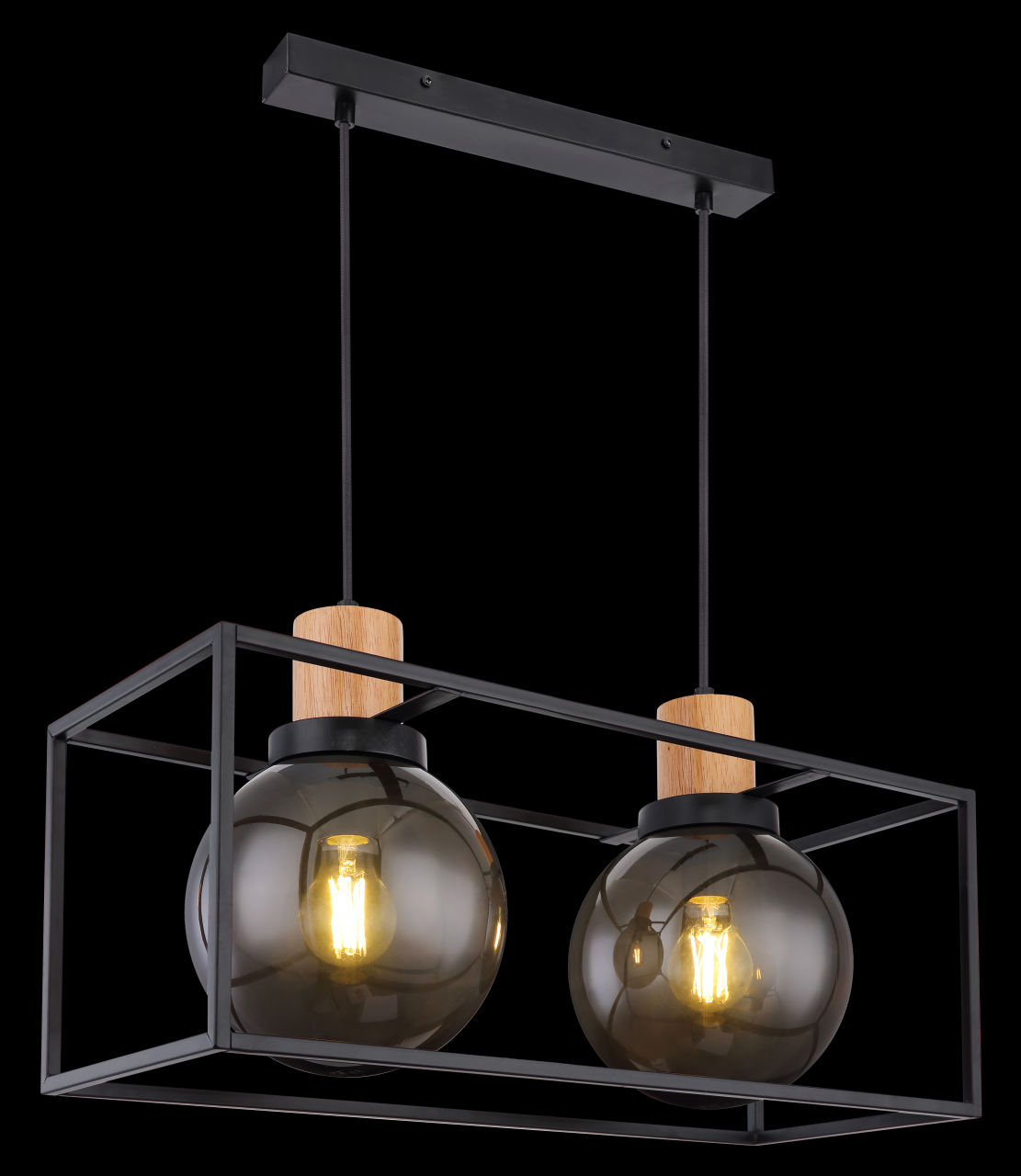 Globo Lighting - HILKO - Hängeleuchte Metall schwarz matt, 2x E27 LED