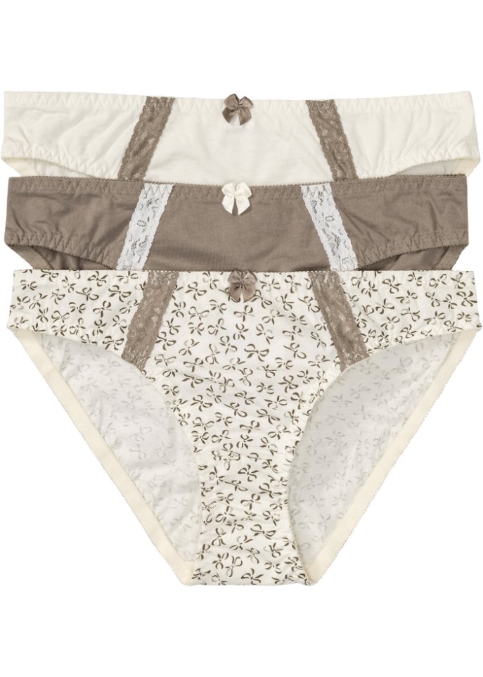 Slip mit femininem Druck (3er Pack)