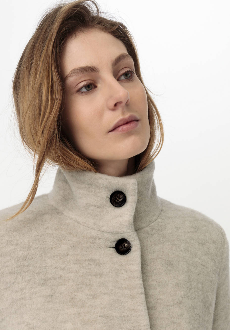 Wollfleece Mantel aus reiner Bio-Merinowolle