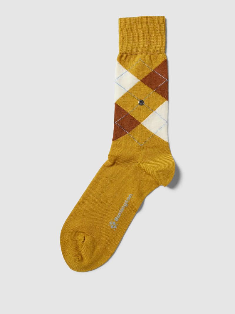 Socken mit Karomuster Modell 'EDINBURGH' in gelb