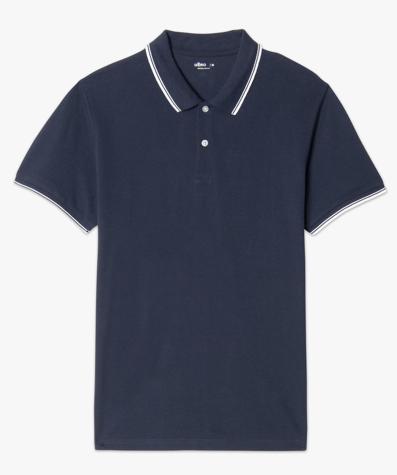 Polo homme à manches courtes 100% coton bio marine | GEMO