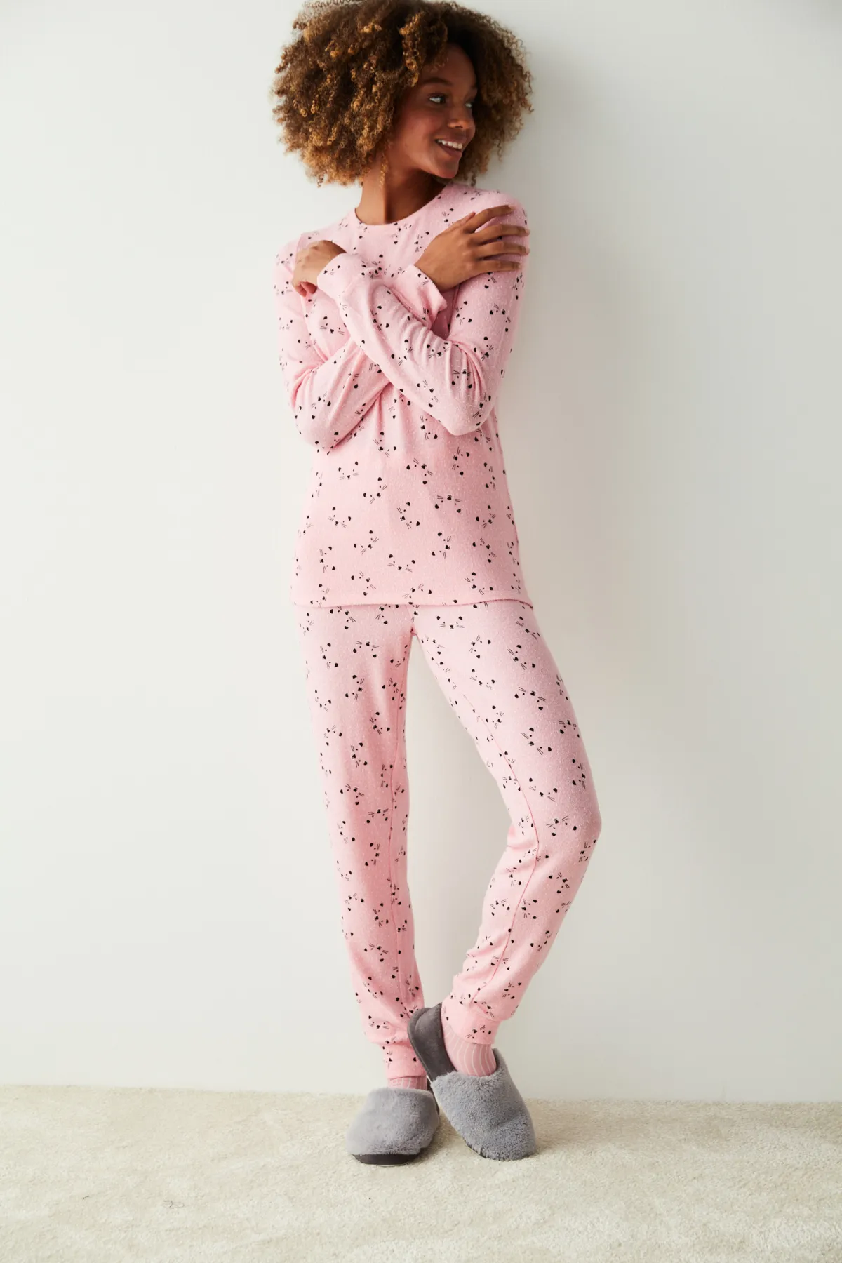 Penti  Thermo-Pyjama-Set mit süßem Gesicht