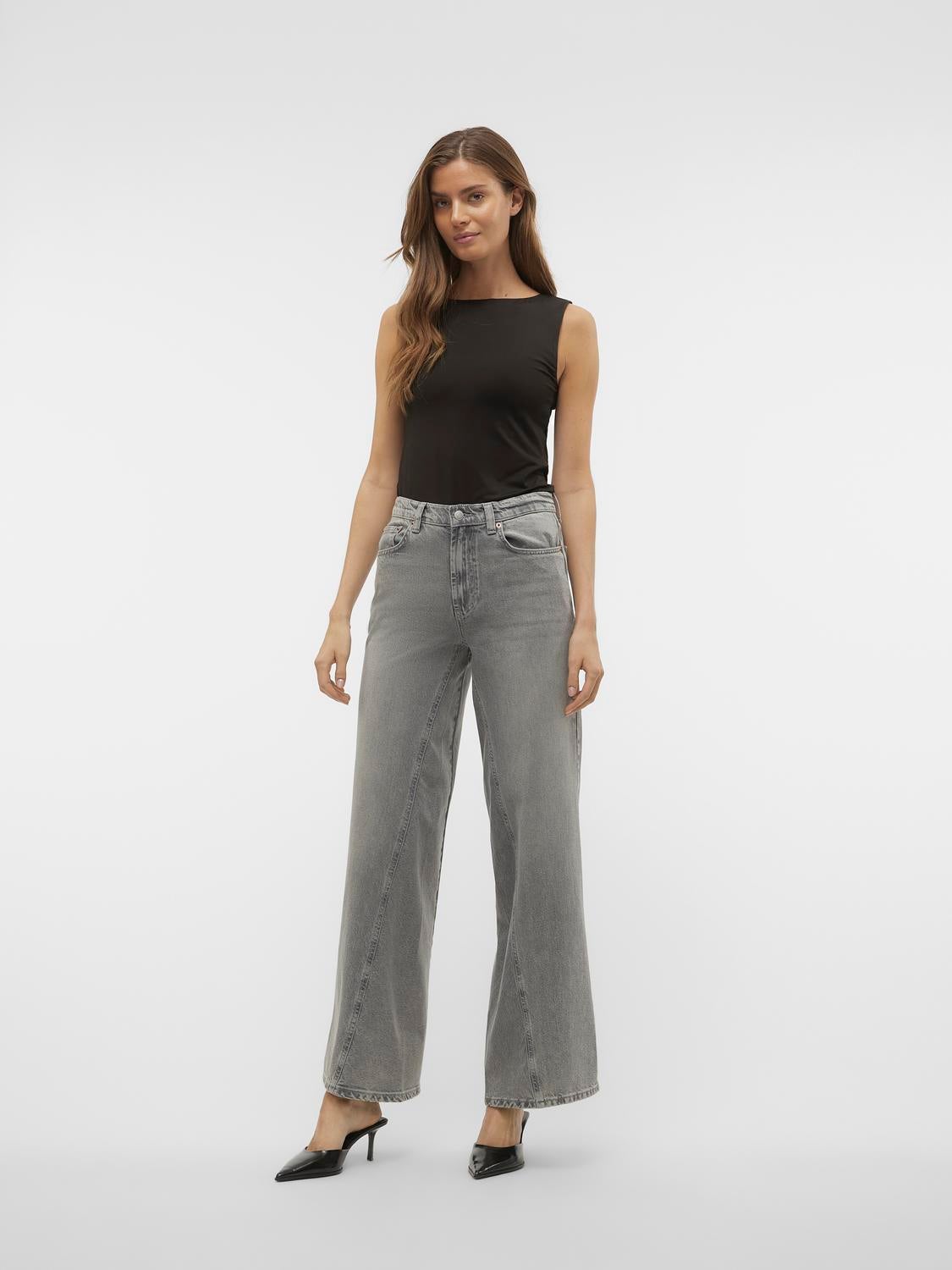 VMRAIL Mid Rise Weit geschnitten Jeans