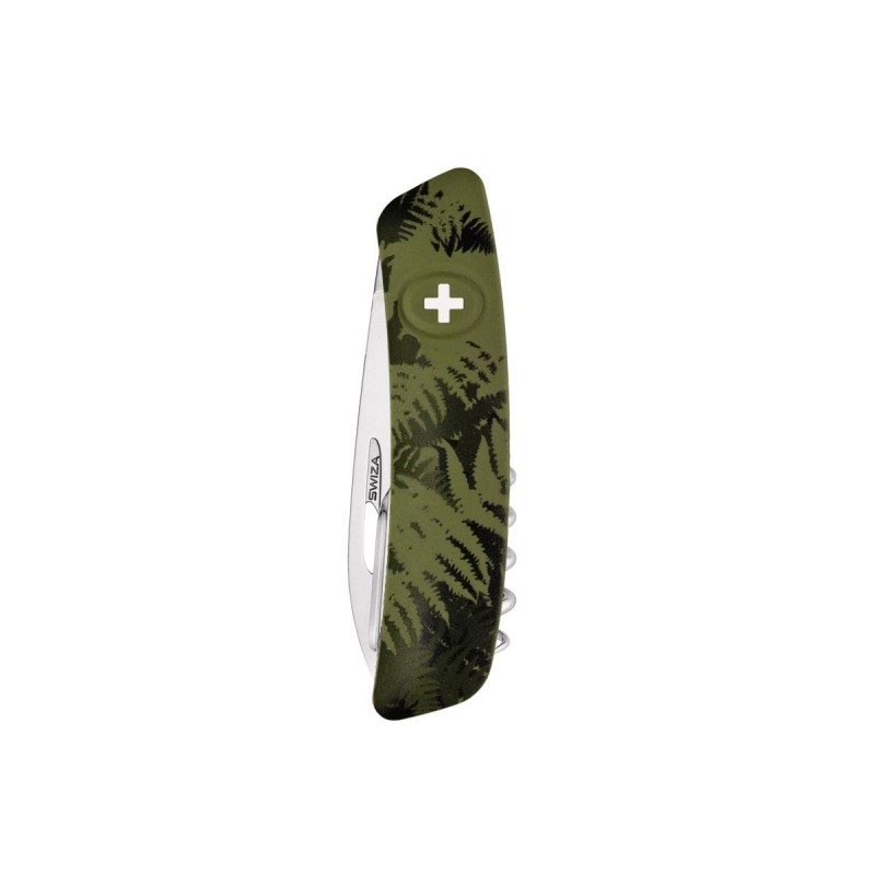 Schweizer Messer, Swiza C05 Camouflage Olivenfarn, mit 12 Funktionen Mehrfarben, Made in Swiss.