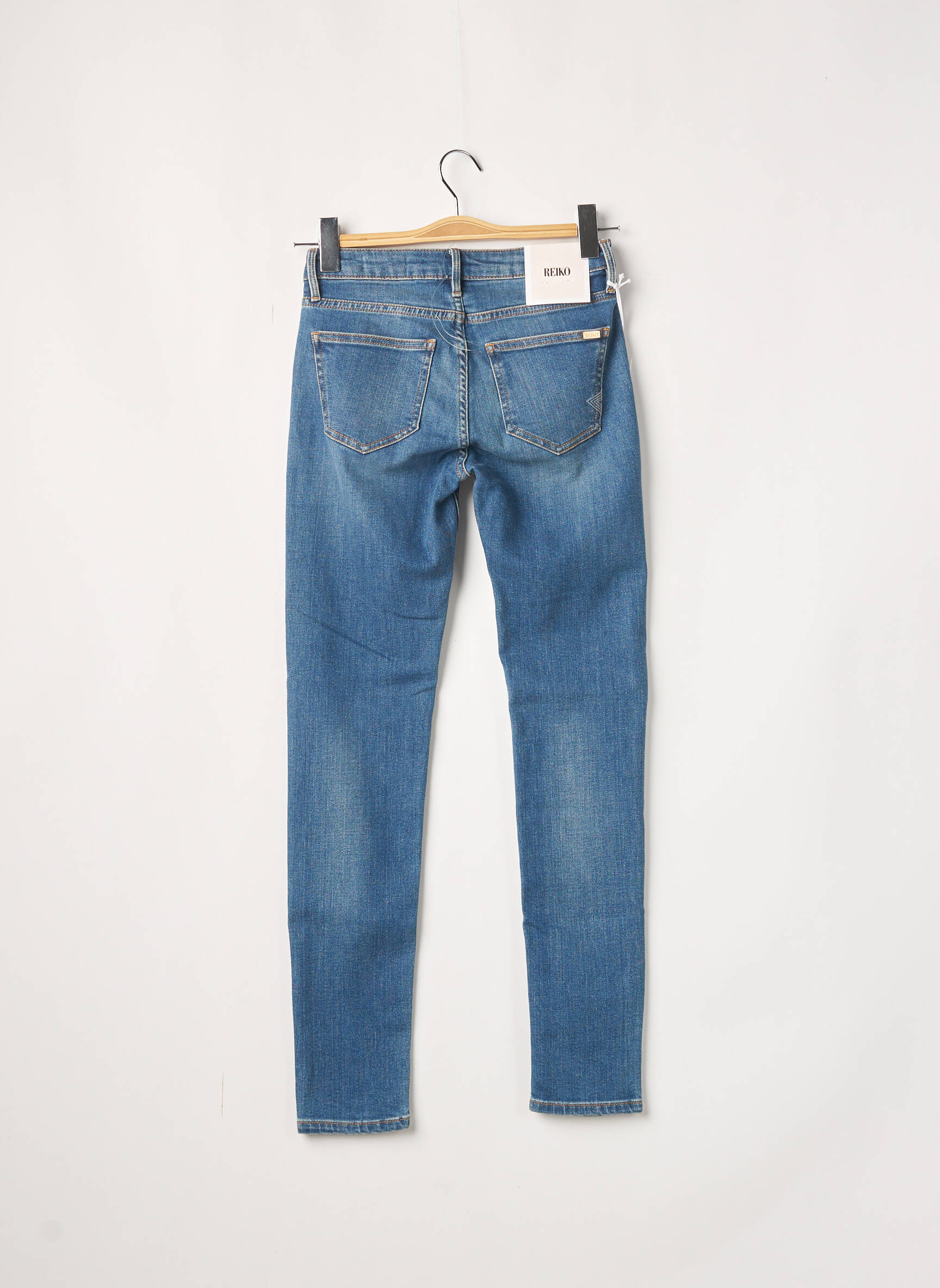 Reiko Jeans Coupe Slim Femme couleur bleu