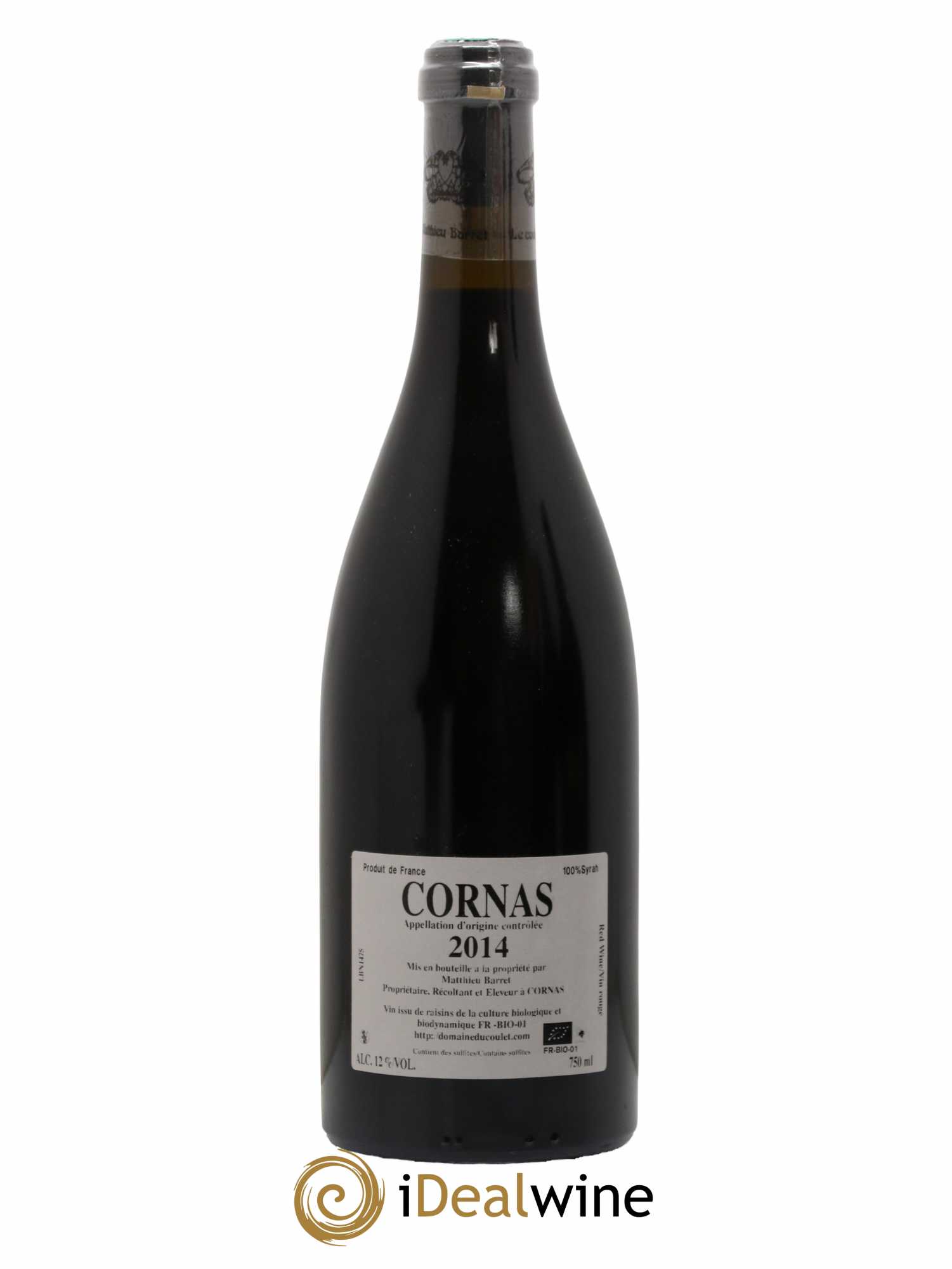 Cornas Billes Noires Coulet (Domaine du) - Matthieu Barret  2014 - Lot de 1 Bouteille
