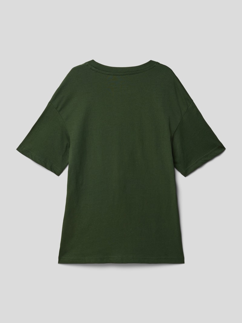 T-Shirt mit Label-Print Modell 'STAR' in weiß