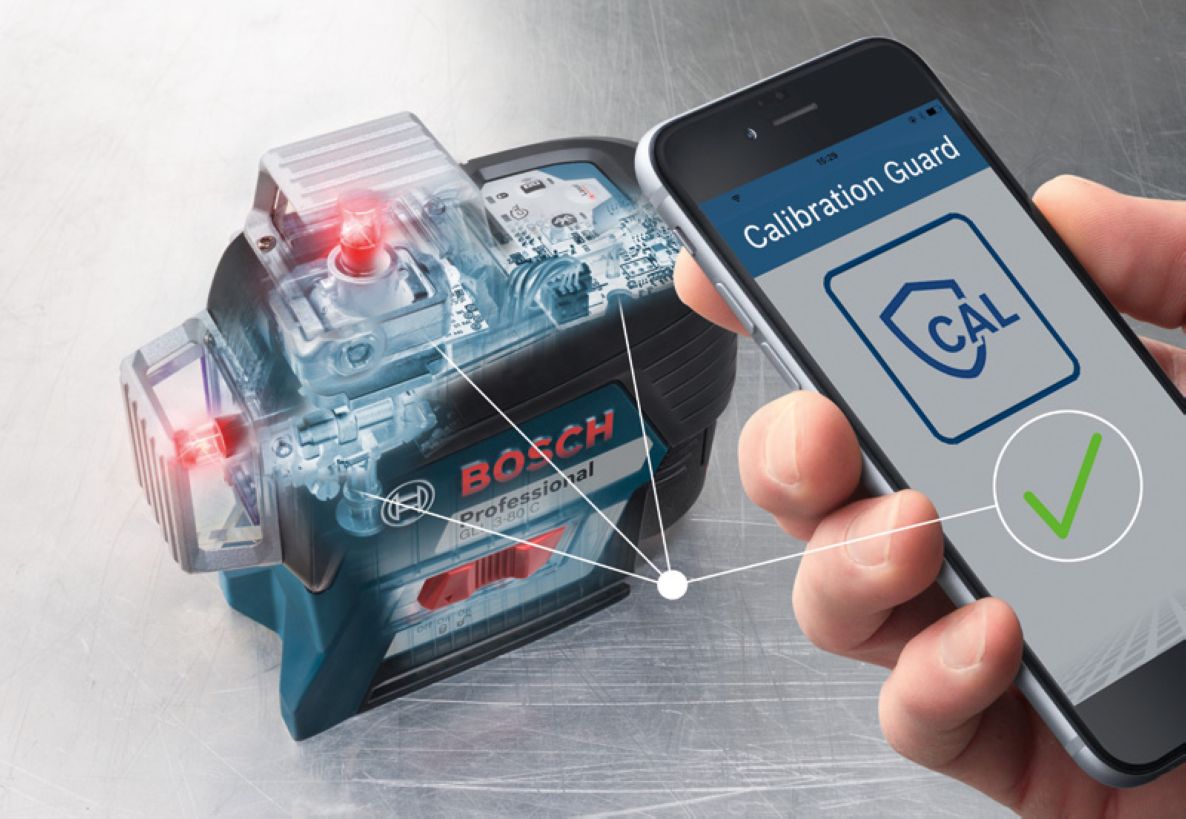 Bosch Blue 0601063R05 GLL 3-80 C Linjelasersæt 1x 12V 2,0 Ah og hurtiglader GAL 12V-40 CV i L-BOXX
