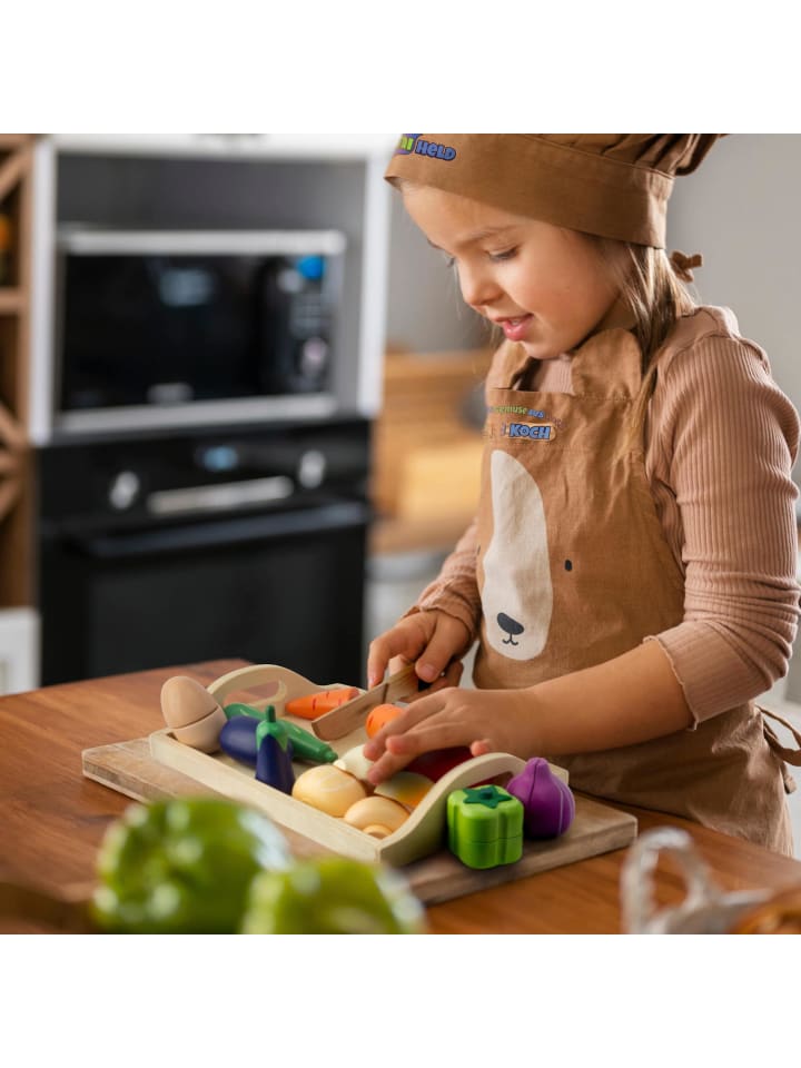miniHeld Kinderküche Zubehör Spielküche Gemüse Schneiden Holz Kaufladen Set 3 Jahre günstig kaufen onesize