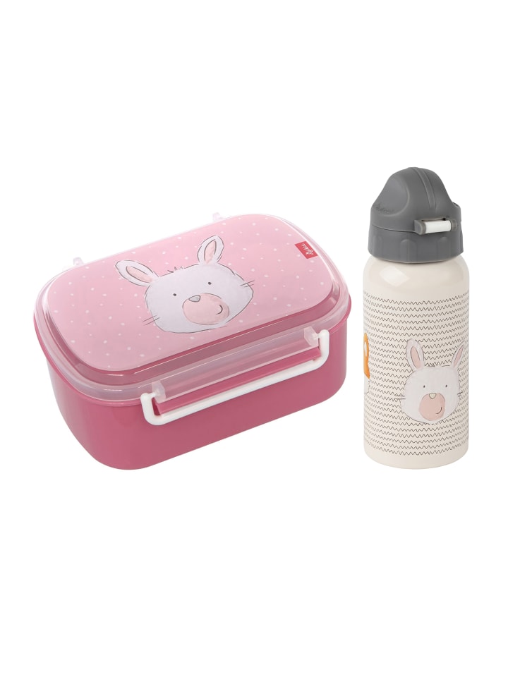Sigikid Kindergarten-Set Trinkflasche & Brotdose in Pink/Beige Hase günstig kaufen onesize