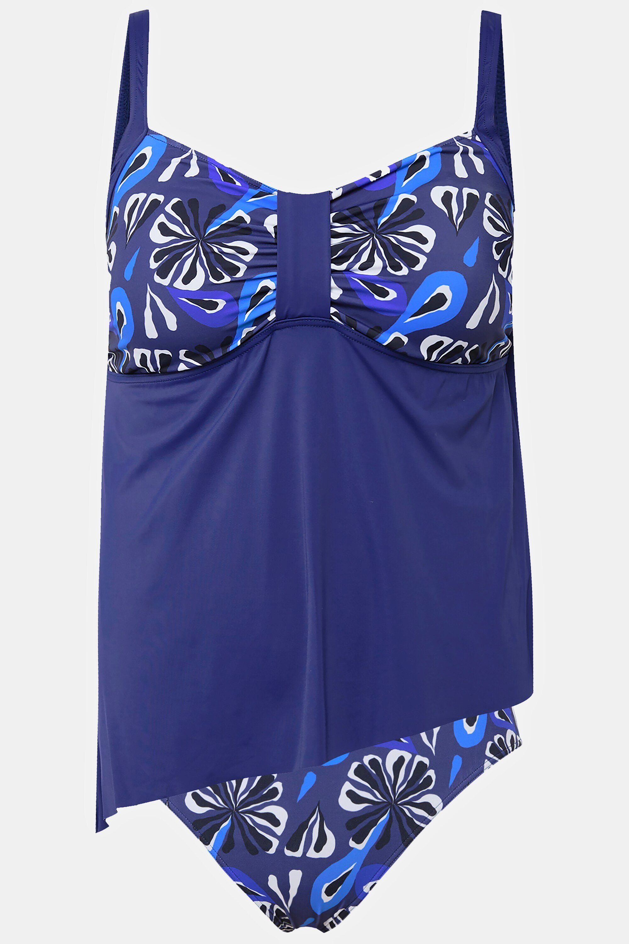 Ulla Popken Tankini Tankini Blüten Softcups längeres Oberteil