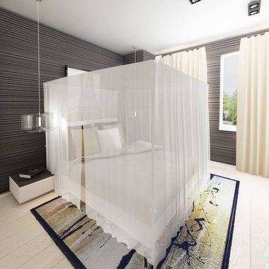 vidaXL Moskitonetz Moskitonetz Bett zwei Stück quadratisches Set 3 Öffnungen