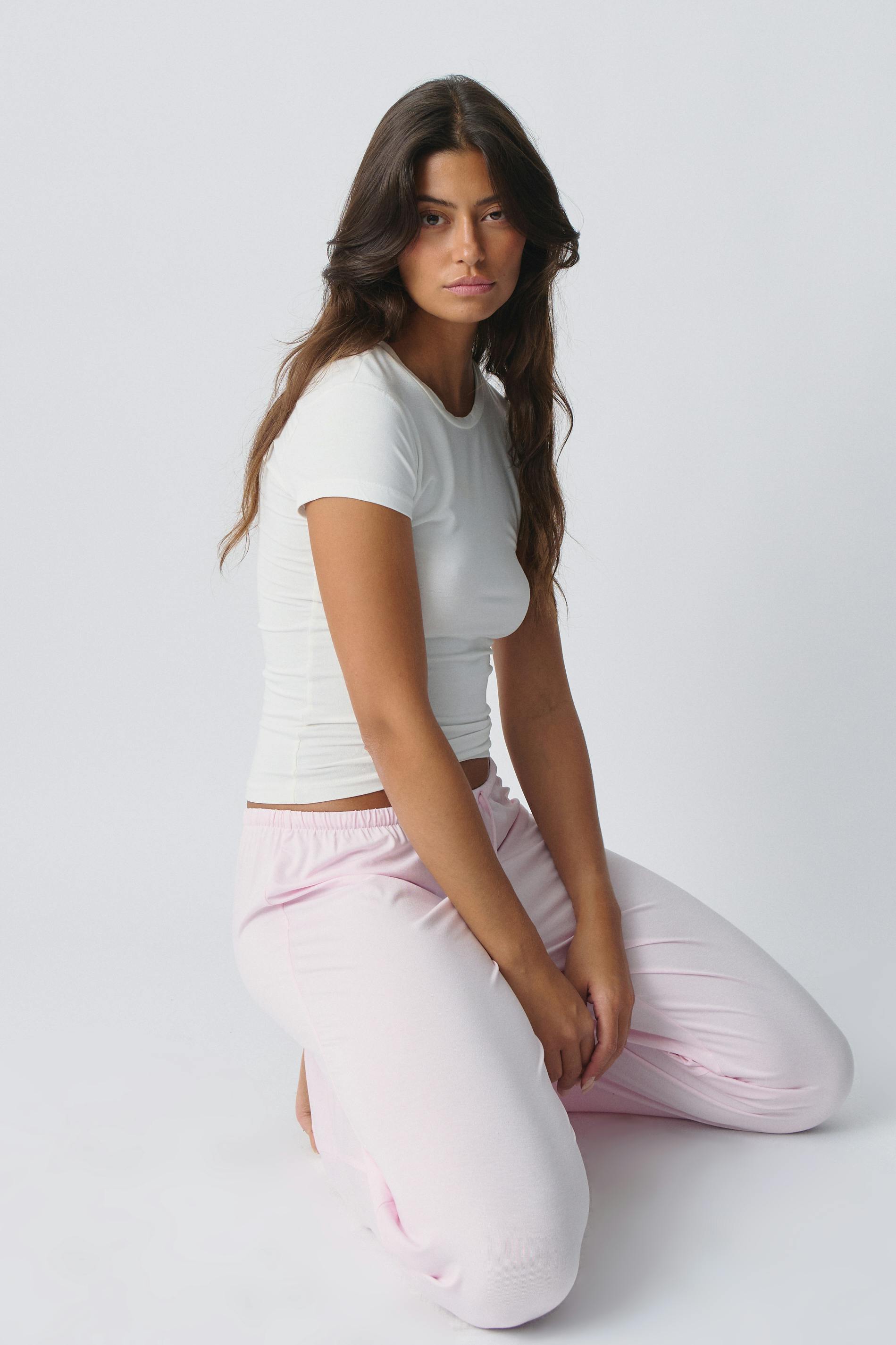 Drawstring wide trousers