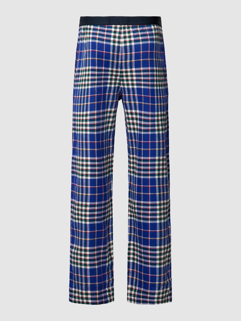 Pyjama-Hose mit Allover-Muster in dunkelblau