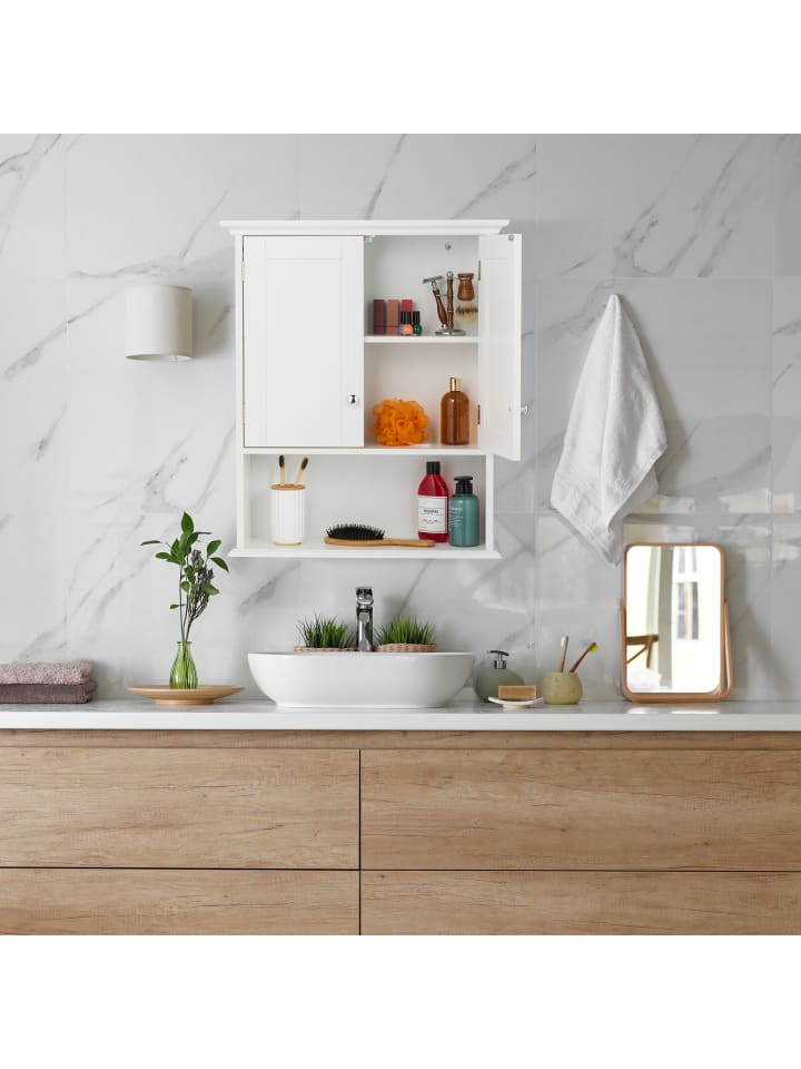 relaxdays Hängeschrank in Weiß - (B)60 x (H)70,5 x (T)20 cm günstig kaufen onesize