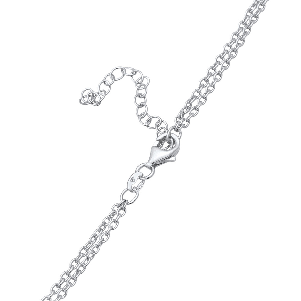 Elli Elli Collier Pendentif femme plaque geographique en argent massif 925 collier