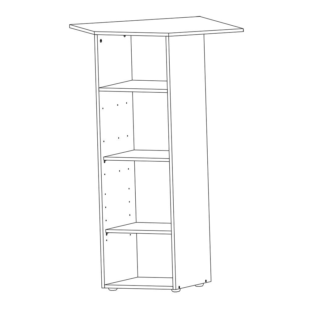 Lomadox Eckregal MIAMI-43, Eckregal, graphit, 3 offene Fächer, ca. 126cm hoch