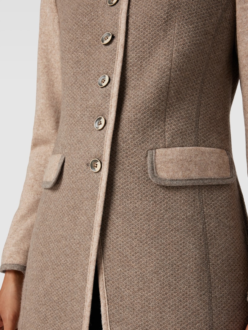 Longblazer mit Pattentaschen in taupe