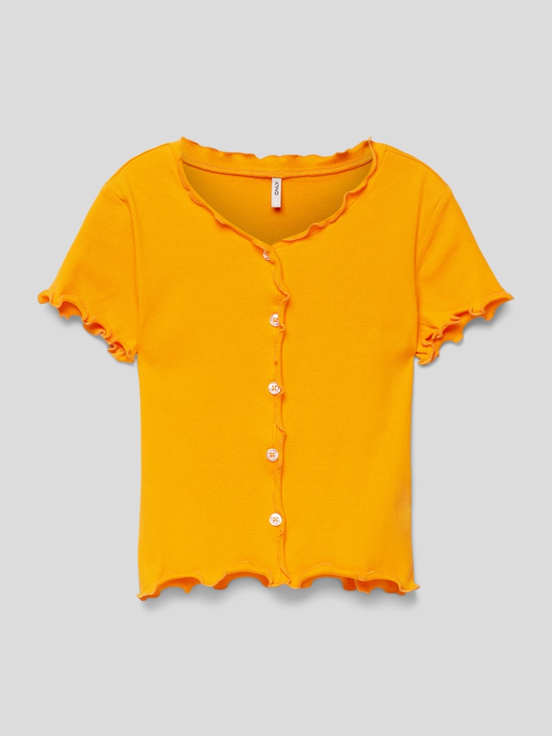 T-Shirt mit Muschelsaum Modell 'KOGLAILA' in orange
