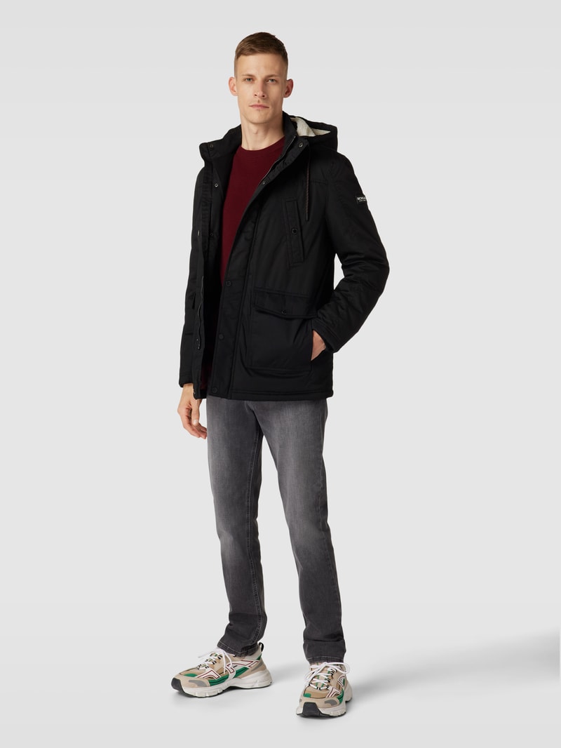 Jacke mit Druckknopfleiste Modell 'CHESTER' in schwarz