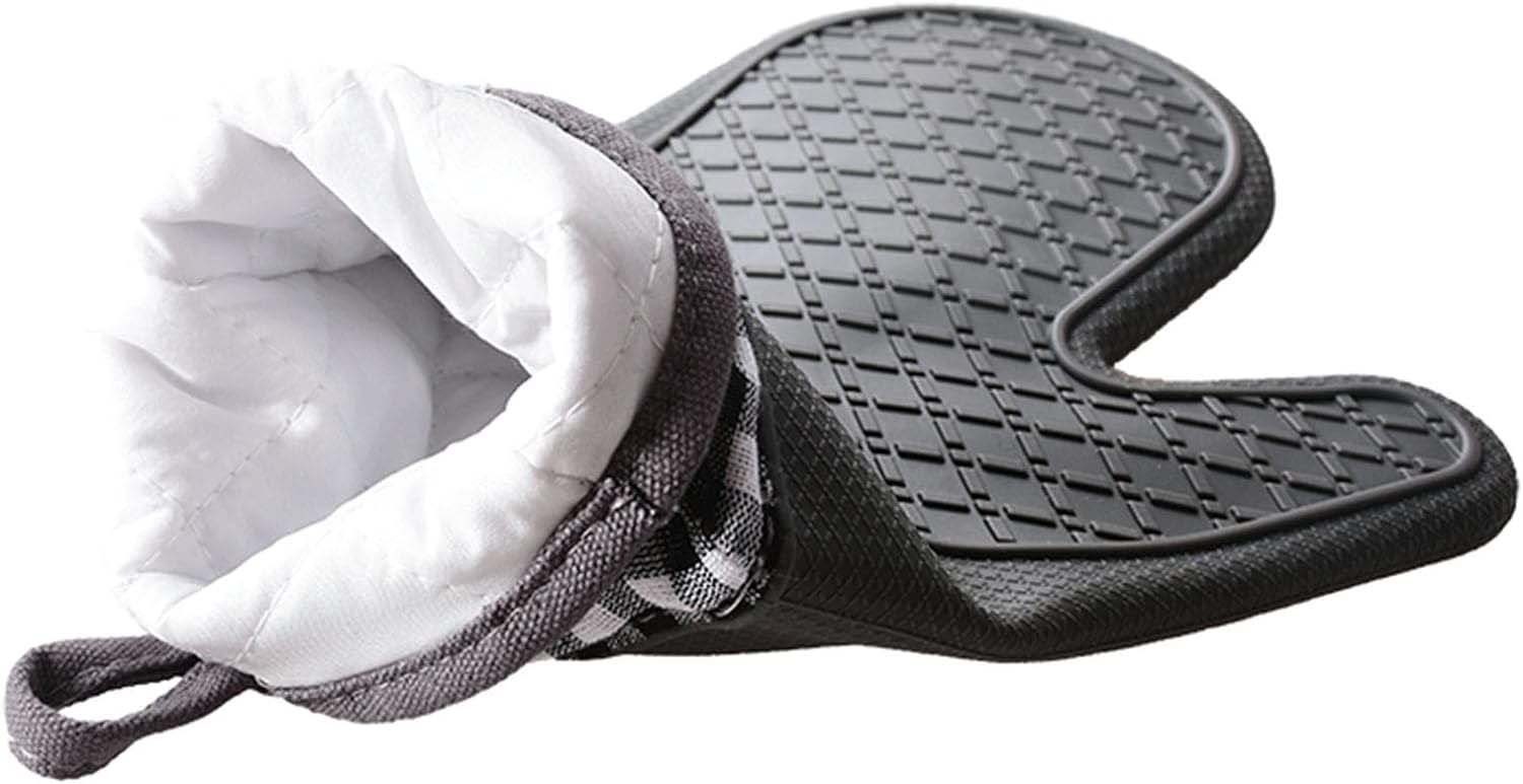 aikidio Topflappen wasserdichte rutschfeste Ofenhandschuhe, Grillen, Kochen (Grau), (1-tlg)