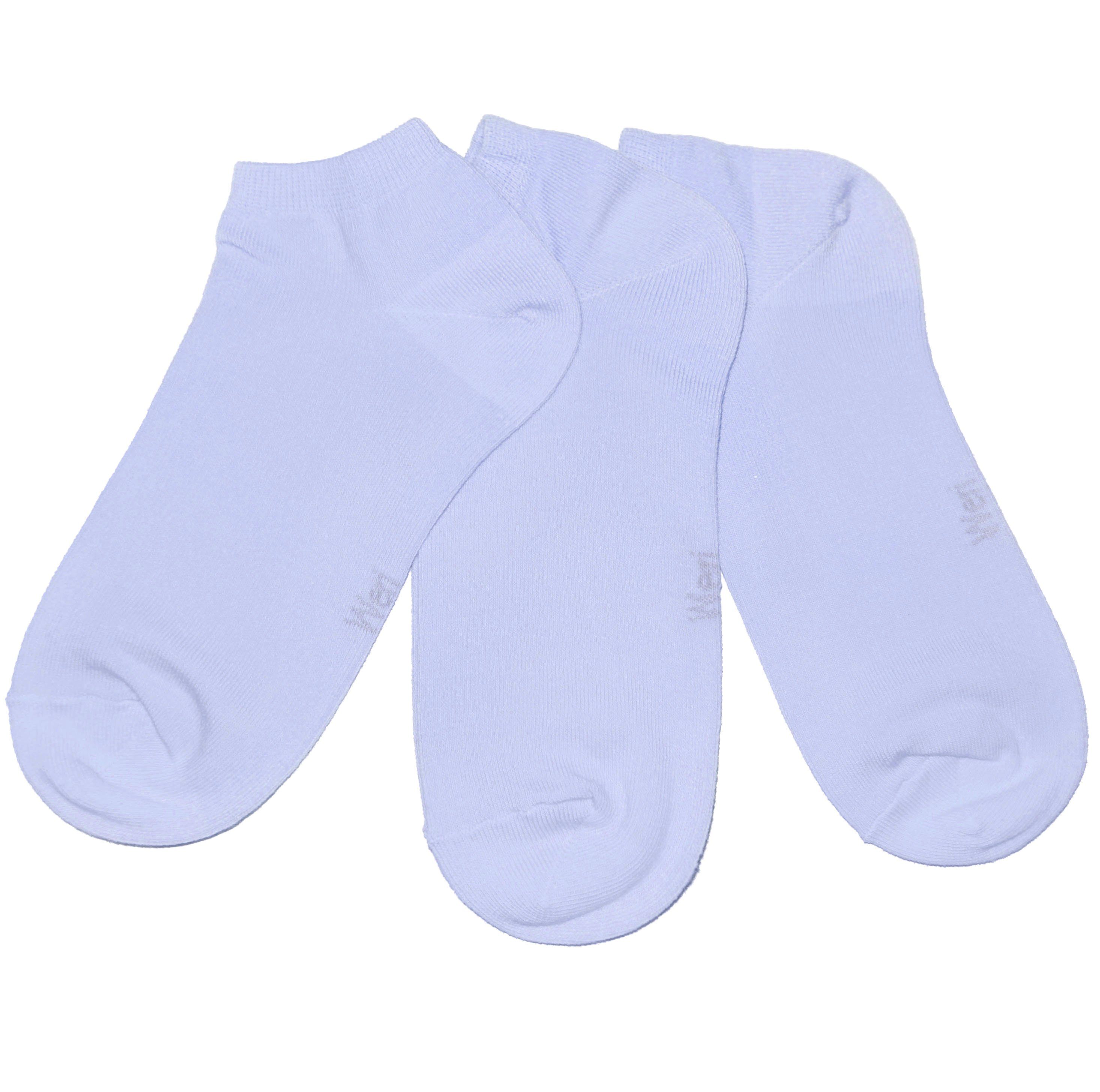 WERI SPEZIALS Strumpfhersteller GmbH Sneakersocken Kinder und Damen Sneakersocken 3-er Pack >>Einfarbig<< aus Baumwolle (Set, 3 Paar) 3er Pack