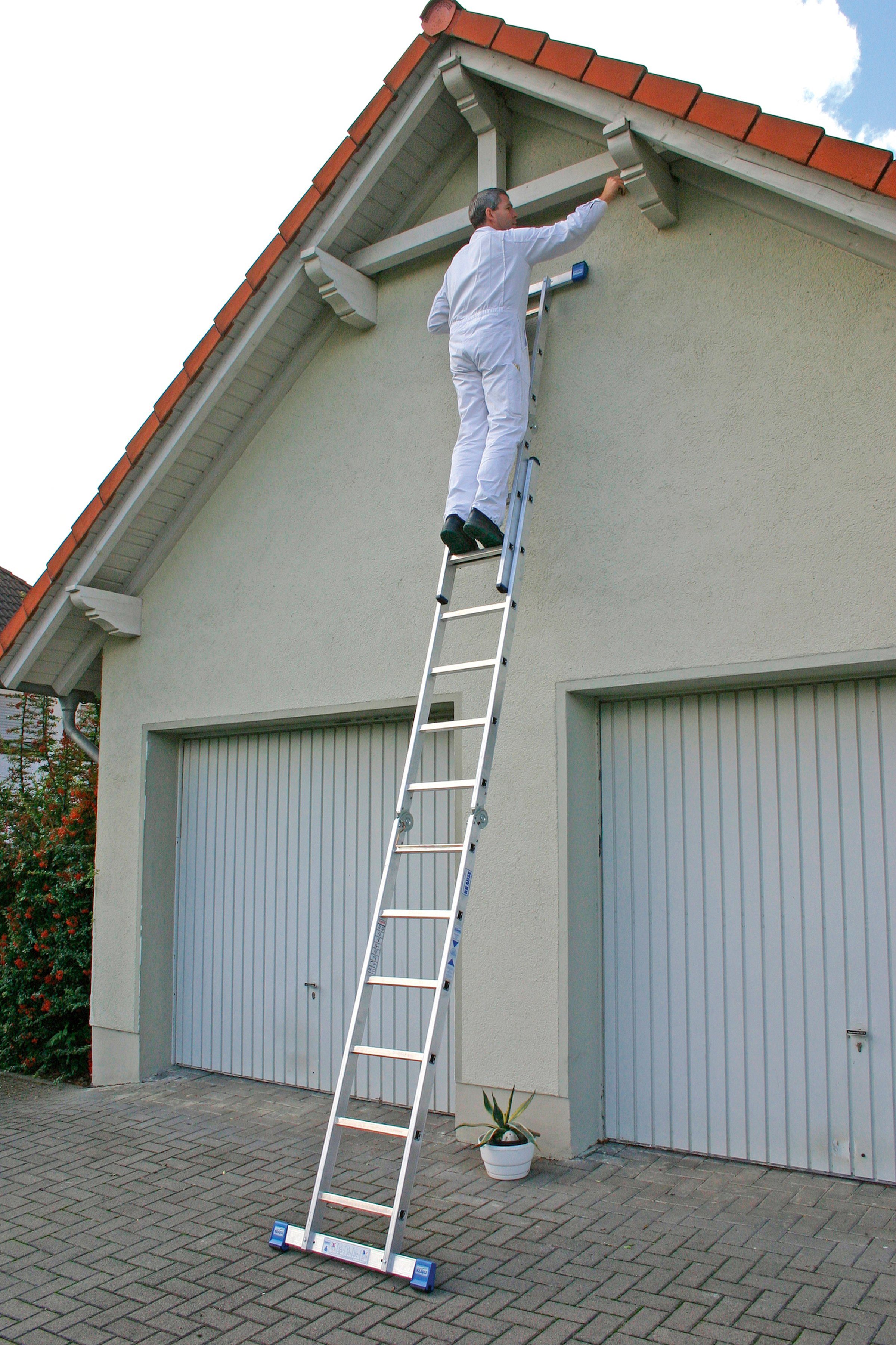 KRAUSE Gelenkleiter Stabilo, Combileiter mit 2x3 und 2x6 Sprossen