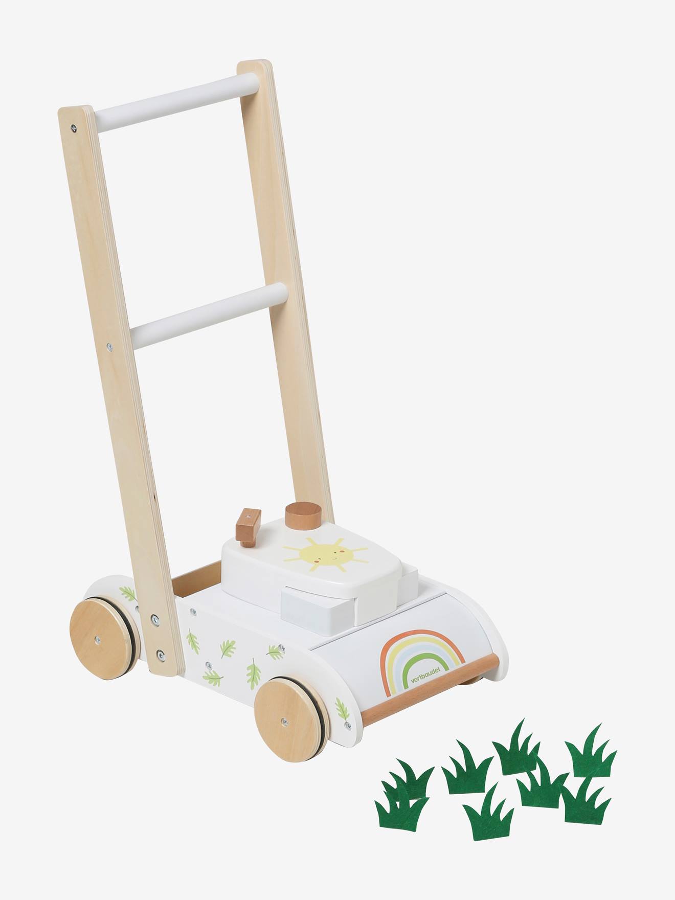 Vertbaudet Kinder Rasenmäher aus Holz FSC - weiß