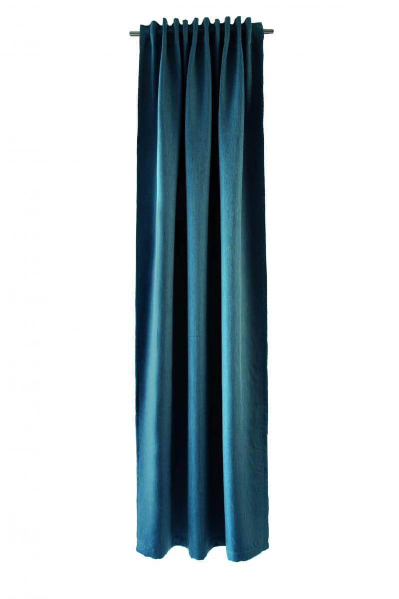 Indes Fuggerhaus Verdunkler Galdin verdeckte Schlaufen Petrol 140 x 245 cm