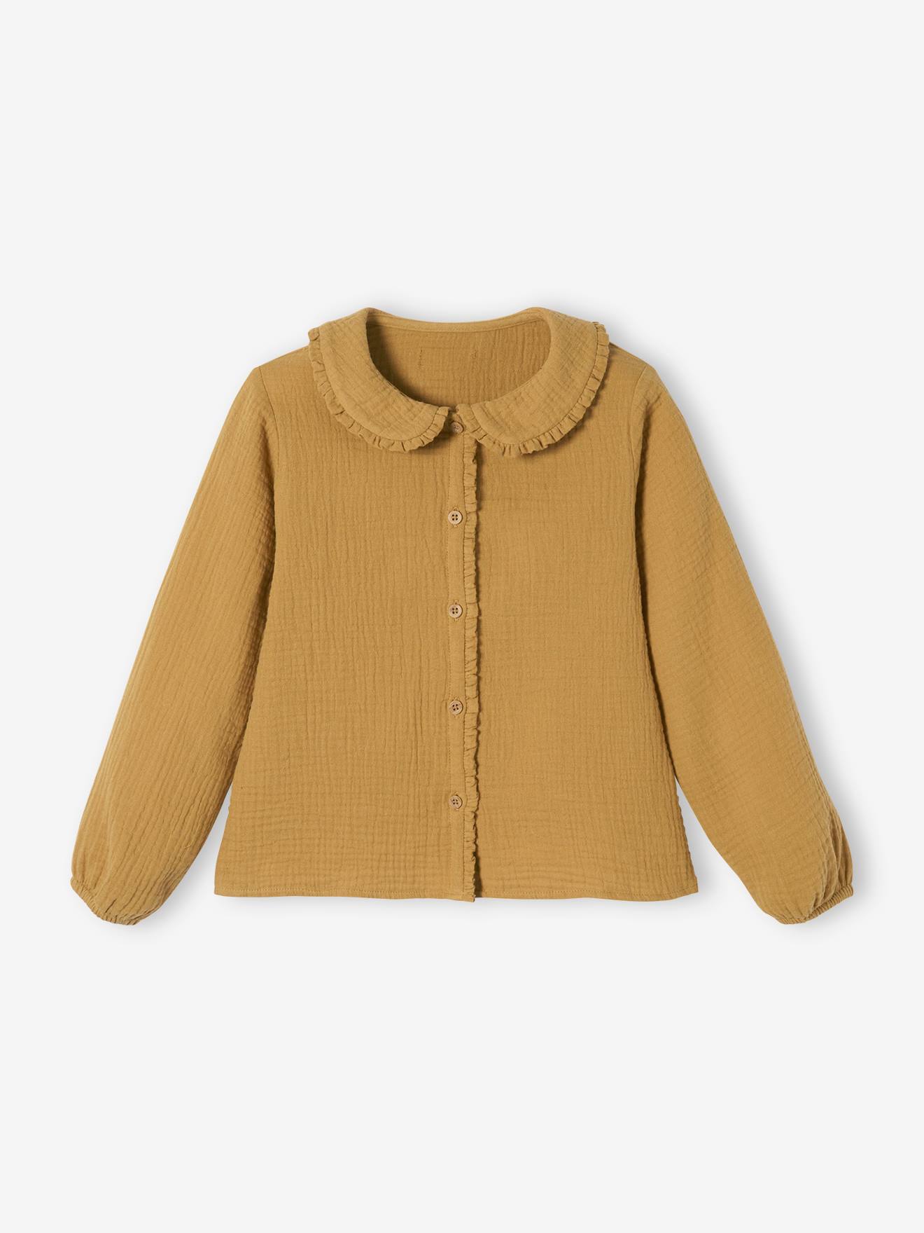 Blouse en gaze de coton personnalisable fille. coquille d'oeuf imprimé