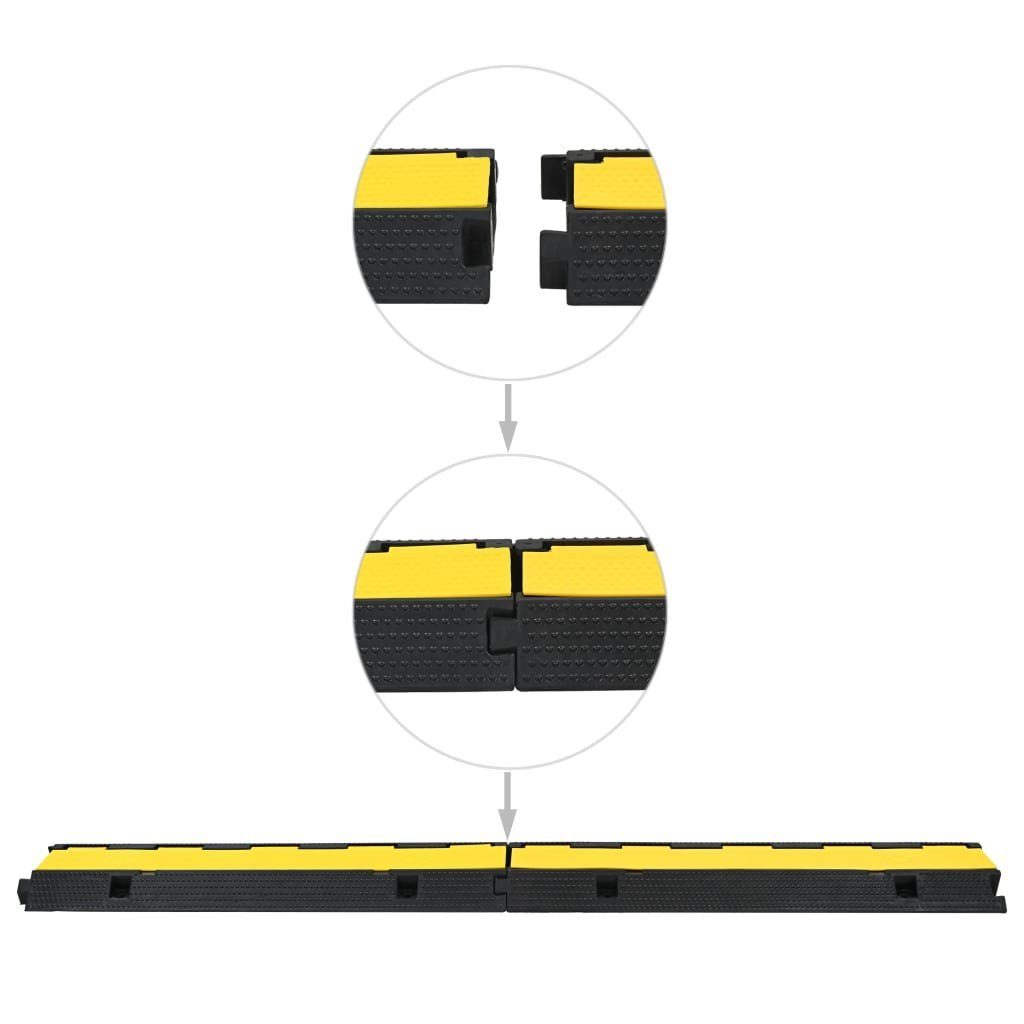 vidaXL Parkschwelle Kabelbrücken Überfahrschutz 2 Stk 1 Kanal Gummi 100 cm