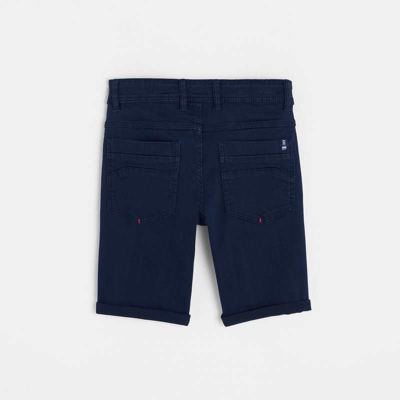 Bermuda slim en toile hyper-stretch bleu garçon