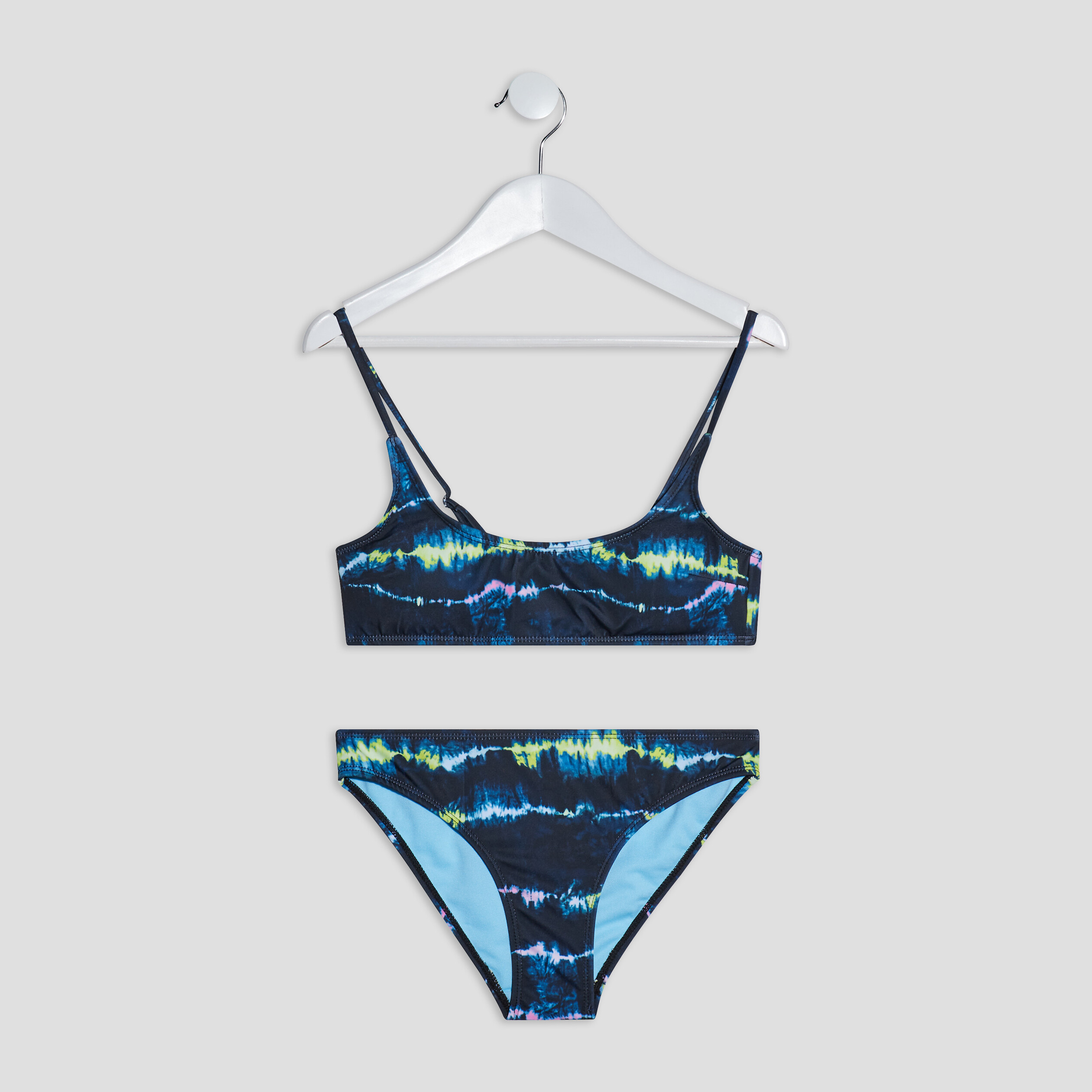 Maillot de bain 2 pièces bleu marine fille | La Halle