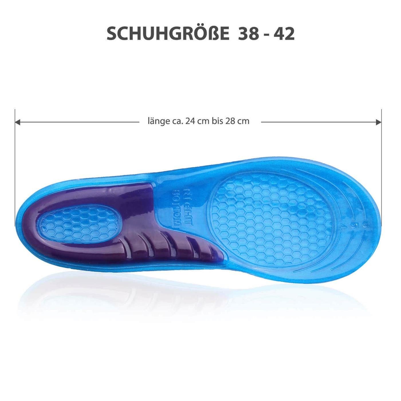 VERCO Einlegesohlen Schuh Sport Gel Einlage Größe 38 bis 42, gegen Fersensporn Orthopädische Einlage