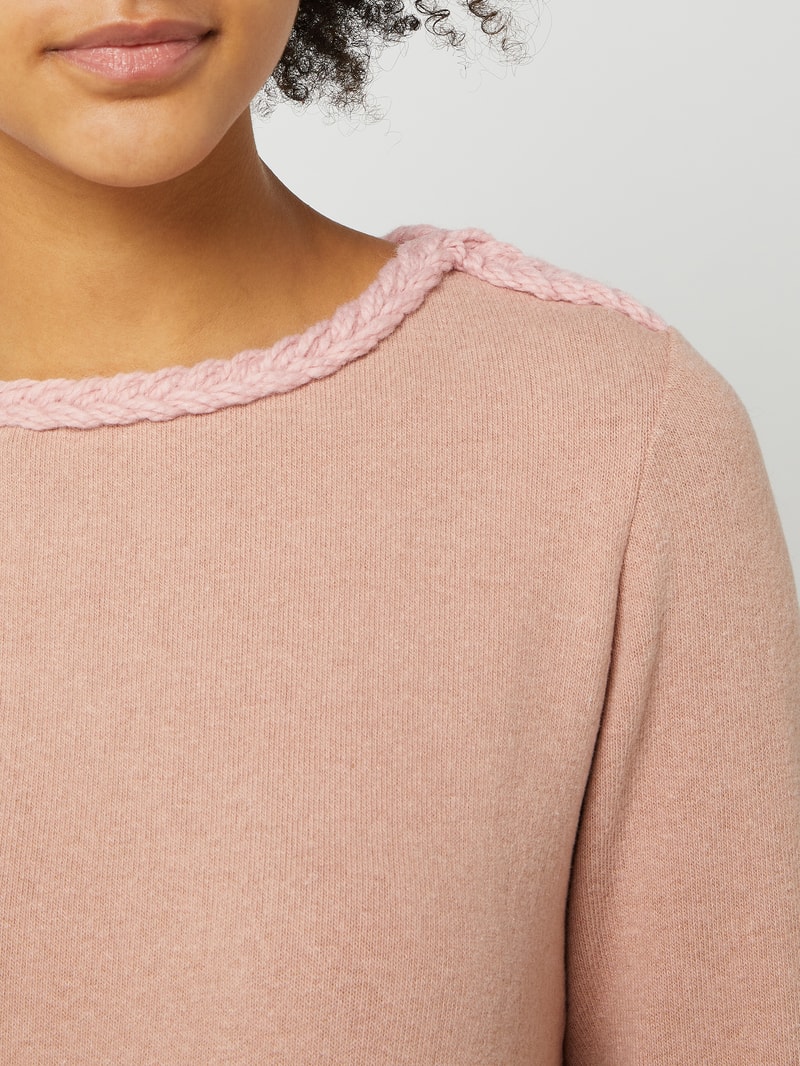 Pullover mit Fransen in altrosa