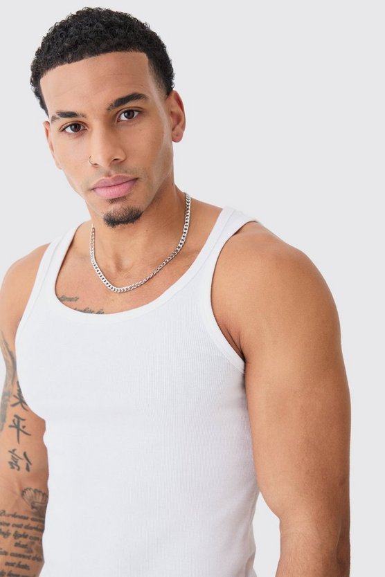Geripptes Slim-Fit Tanktop