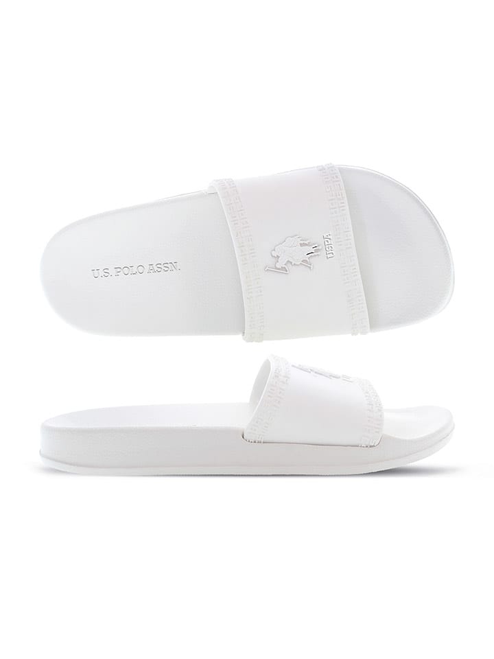 U.S. Polo Assn. Pantoletten in Weiß günstig kaufen