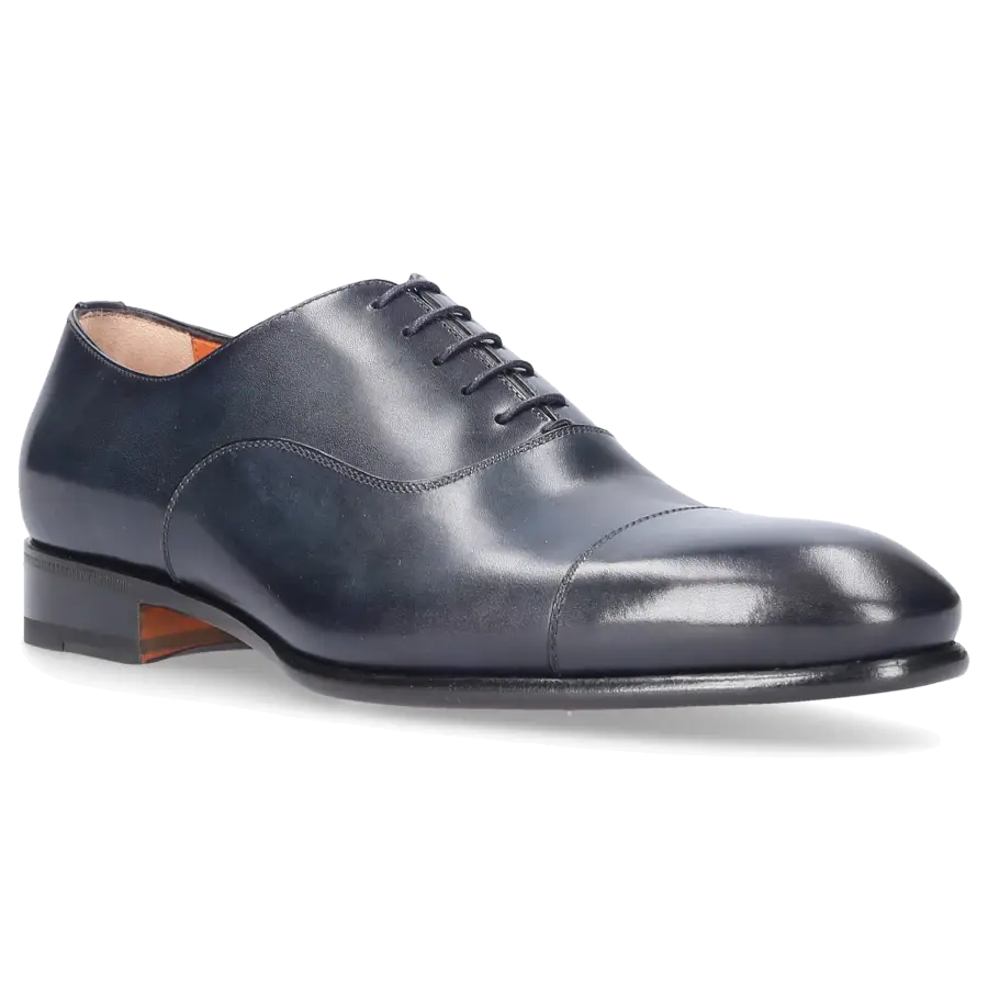 Santoni - Businessschuhe Oxford 12474 Kalbsleder - blau