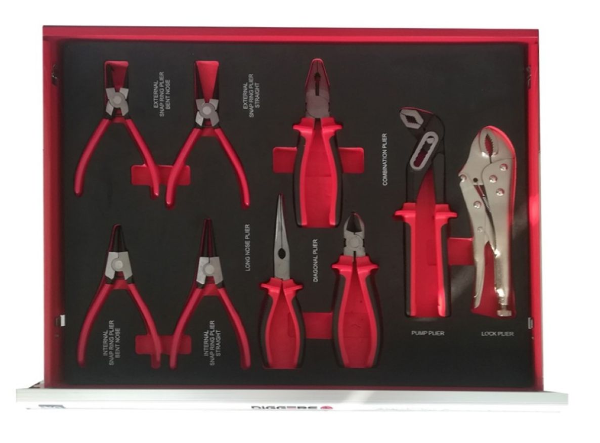 DIGGERS DIG01 Werkzeugschrank mit 7 Schubladen inkl. 196-teiligem Werkzeugset