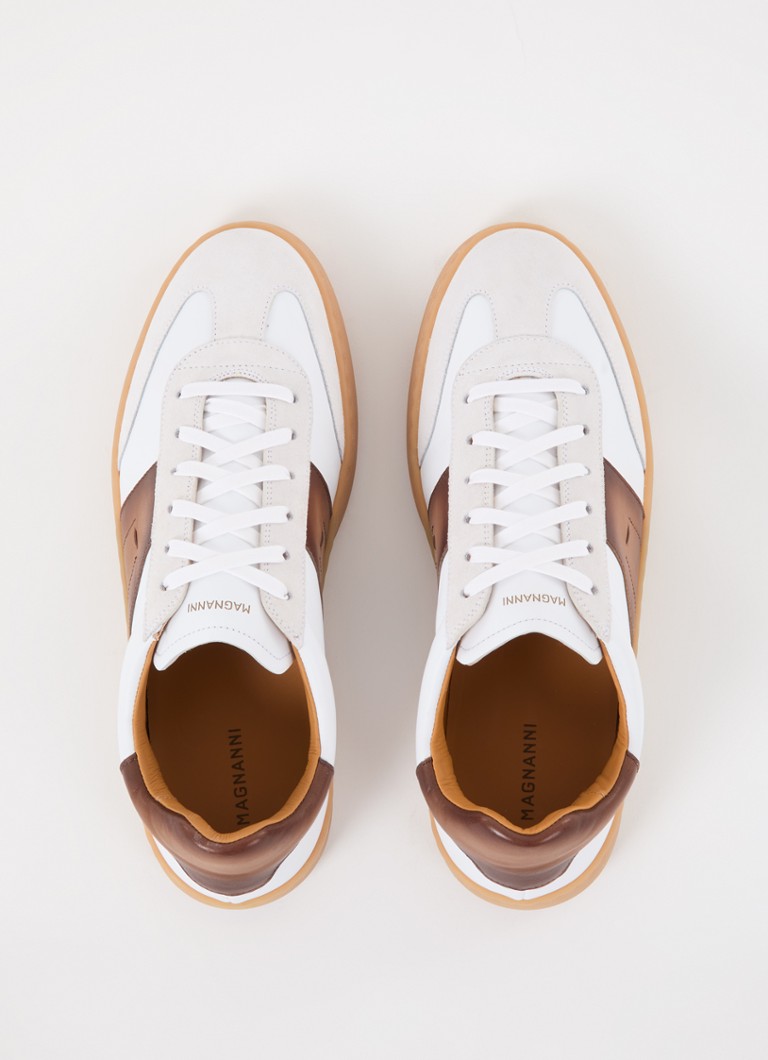 Magnanni Leather sneaker with suede details