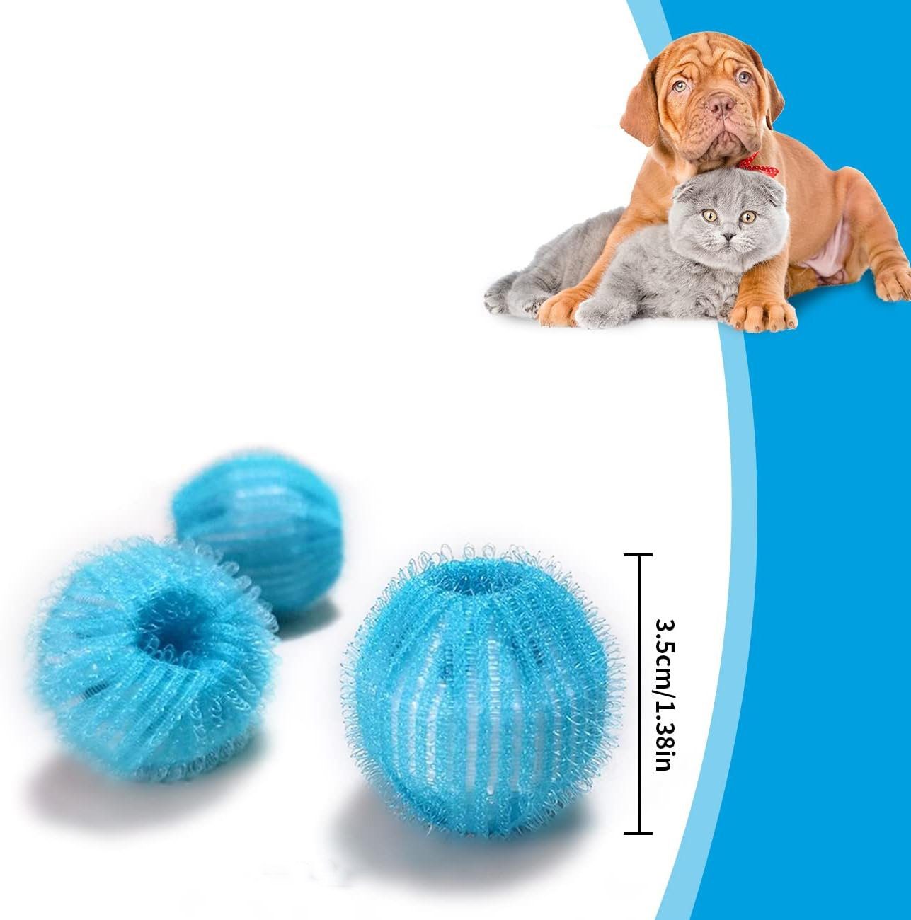 Runxizhou Wäschekugel 24 Stücke Tierhaarentferner,Fusselball für Waschmaschine Blau