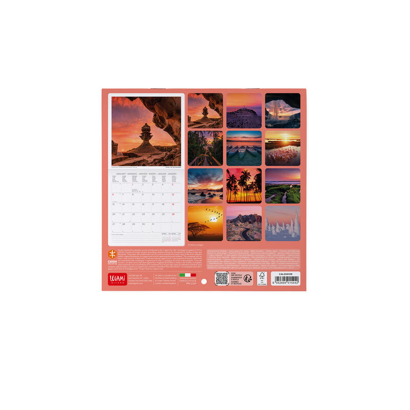 Calendario de pared 2025 - 18 x 18 cm