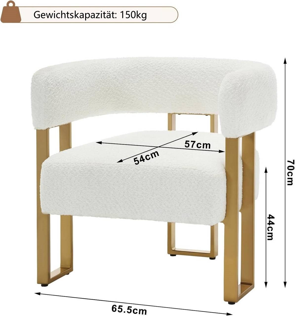Woltu Relaxsessel (1-St), Loungesessel aus Chenille Polstersessel