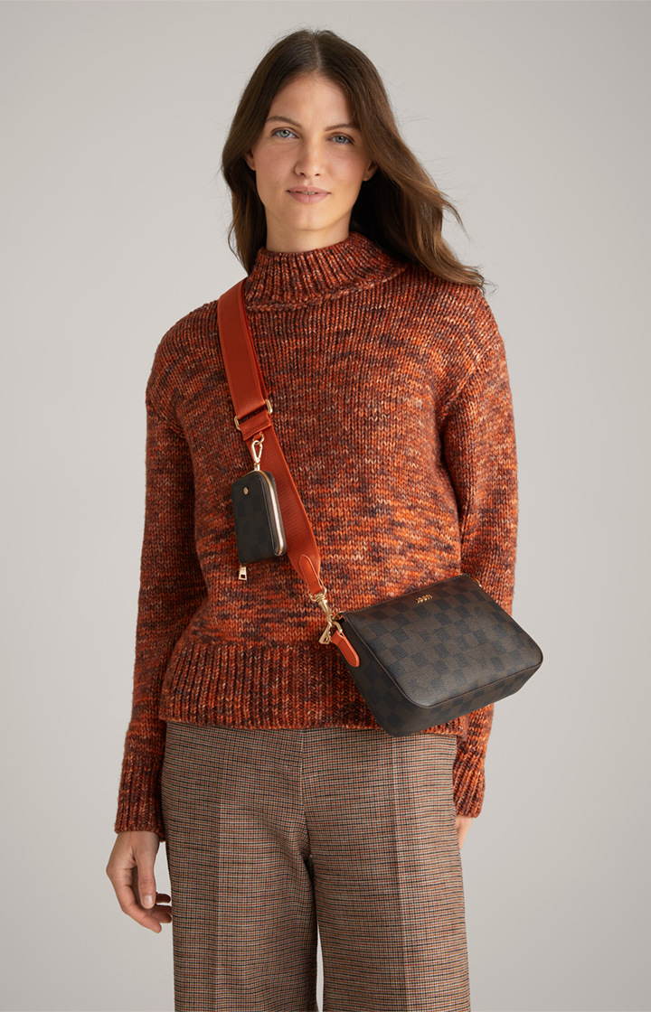 Schultertasche Piazza Edition Jasmina in Braun/Schwarz/Orange