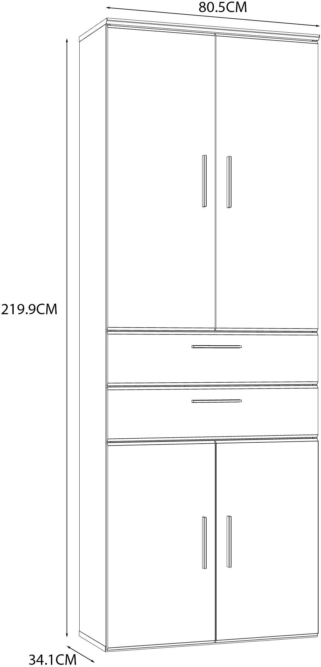 FORTE Aktenschrank Mindi Mehrzweckschrank, Breite 80,5 cm
