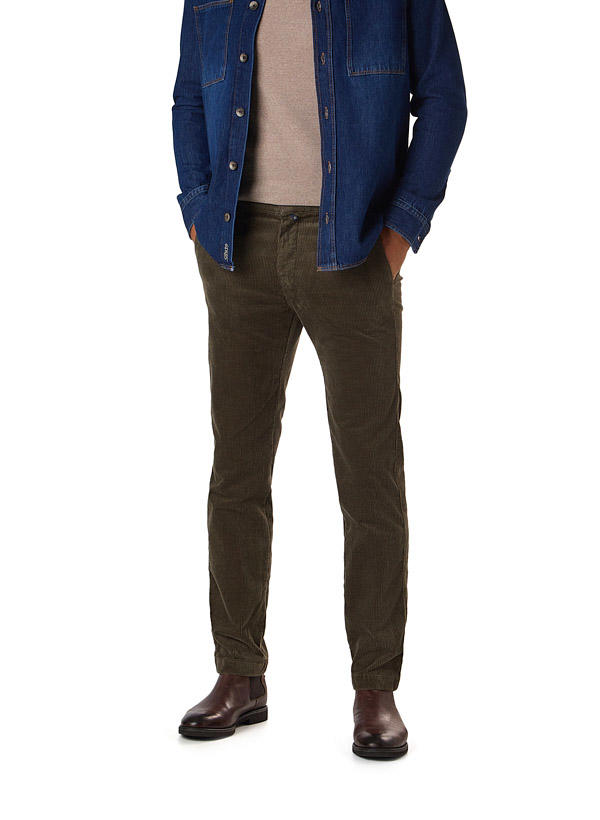 Pierre Cardin, Hose, Regular Fit, Cord, oliv